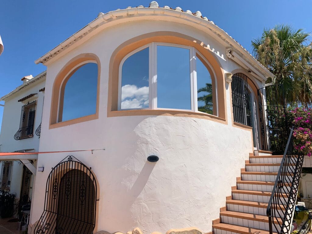 Silver reflective solar window film in Javea