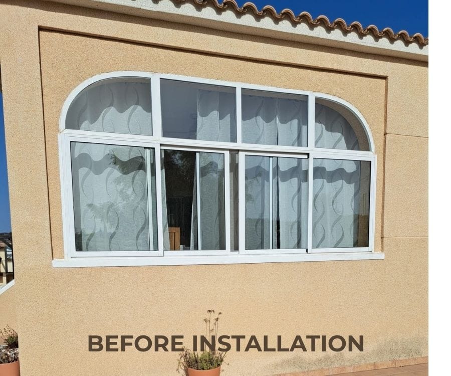 Before and After the installation of Solar Window Film. Hondon de las Frailes, inland Alicante Province 1