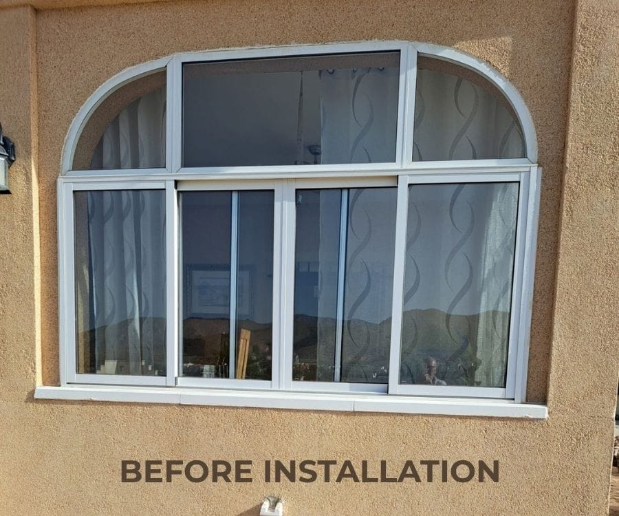 Before and After the installation of Solar Window Film. Hondon de las Frailes, inland Alicante Province 2