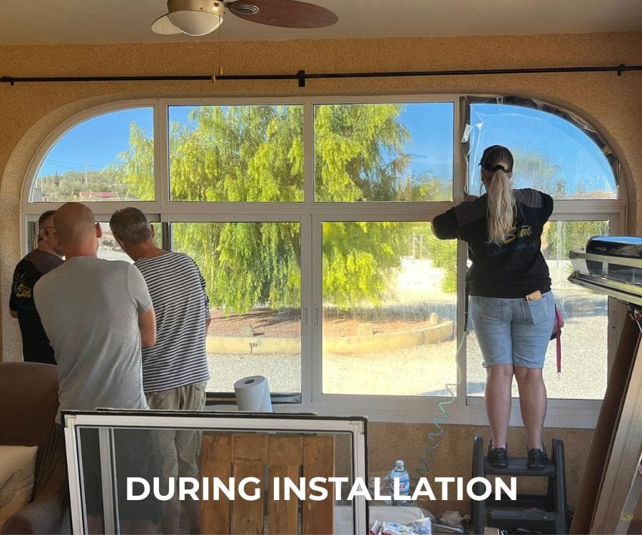 Before and After the installation of Solar Window Film. Hondon de las Frailes, inland Alicante Province 3