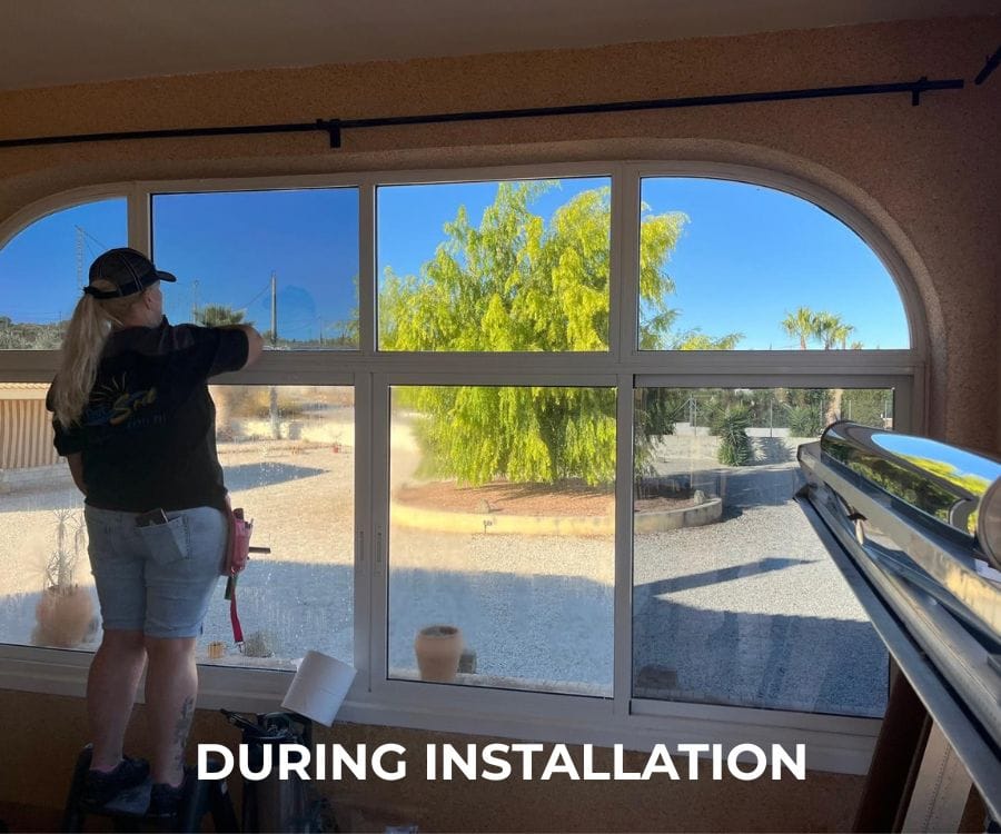 Before and After the installation of Solar Window Film. Hondon de las Frailes, inland Alicante Province 4