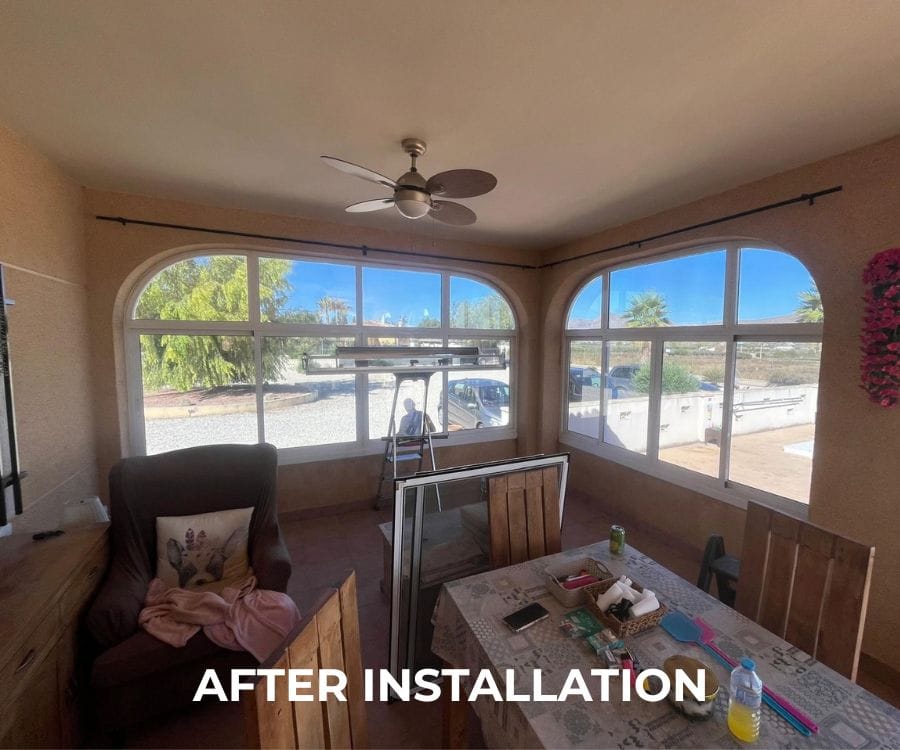 Before and After the installation of Solar Window Film. Hondon de las Frailes, inland Alicante Province 7