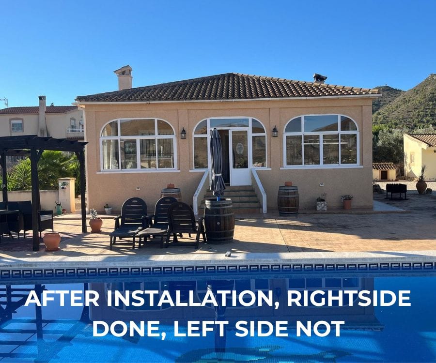 Before and After the installation of Solar Window Film. Hondon de las Frailes, inland Alicante Province 9